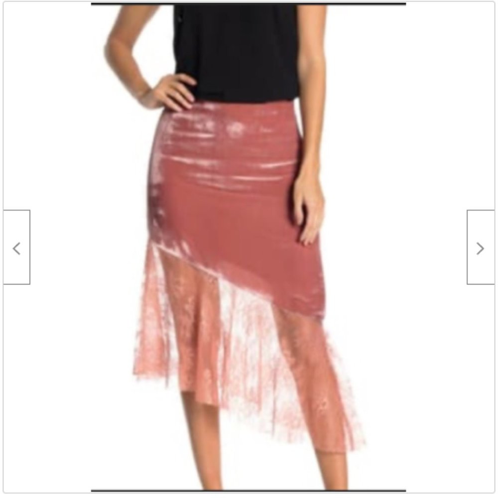 NWT Free People My Lacey Velvet Midi Skirt Sheer - Picture 5 of 6